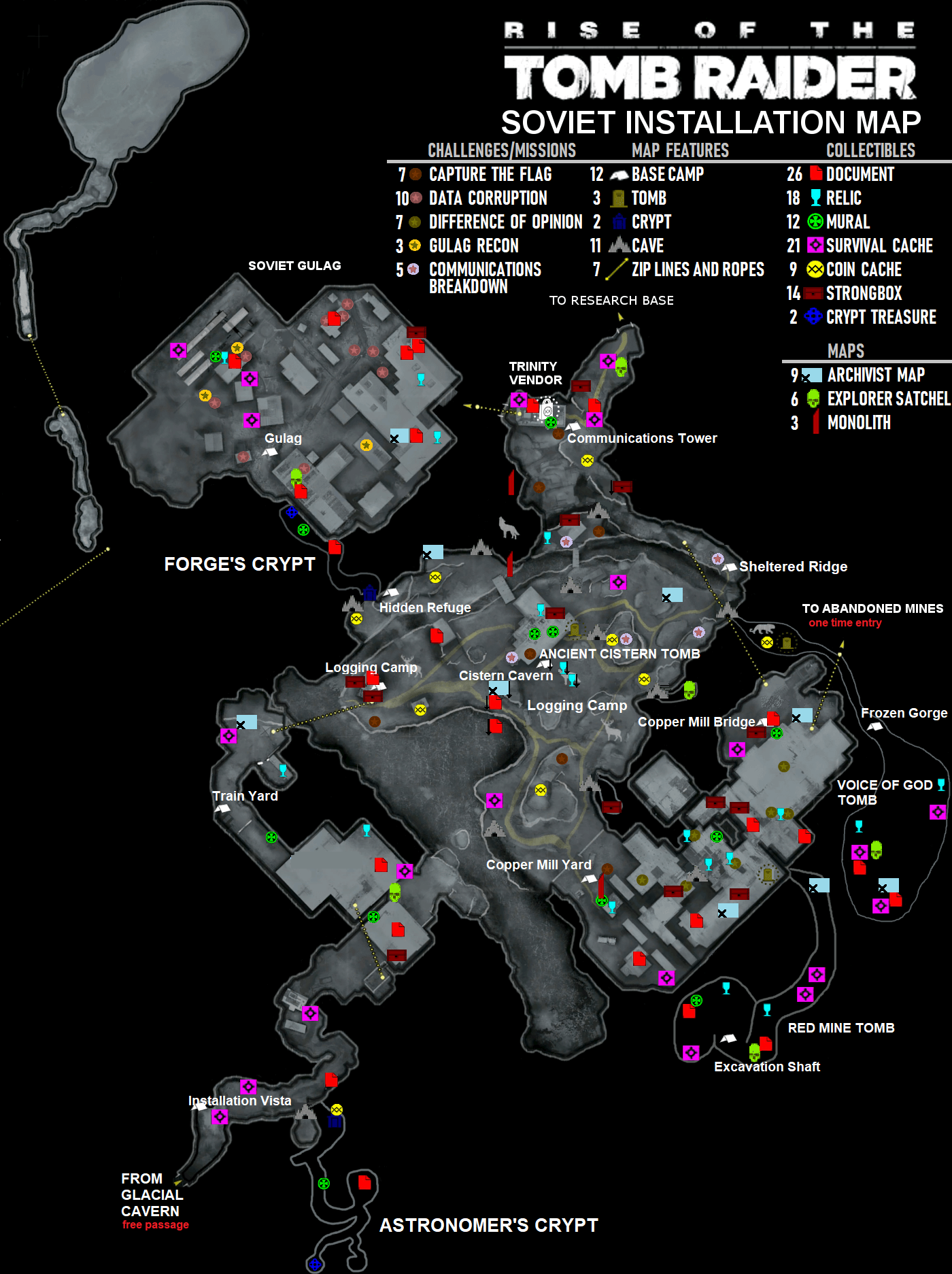 rise of the tomb raider research base map