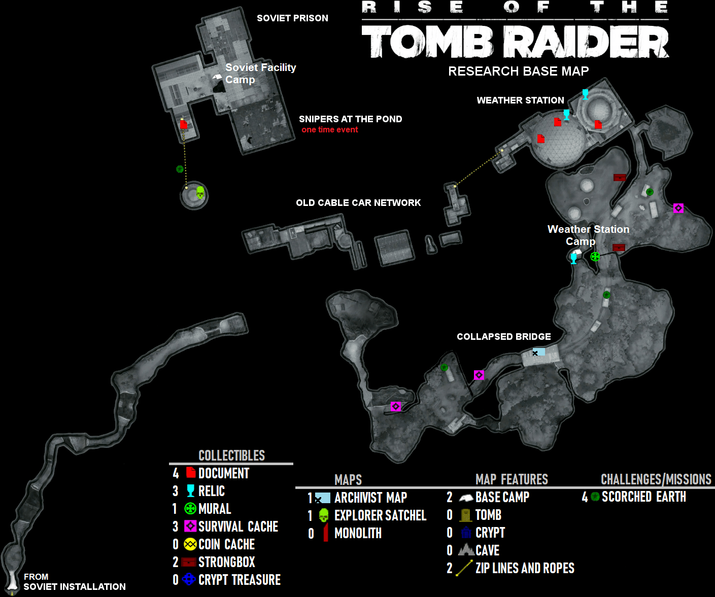 Rise of the Tomb Raider relic, mural, and document locations guide